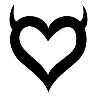 Heart With Horns Decal (Black)